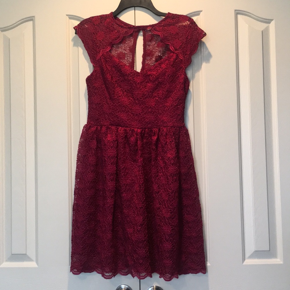 Burgundy Lace A-Line Dress - NEW WITH TAGS